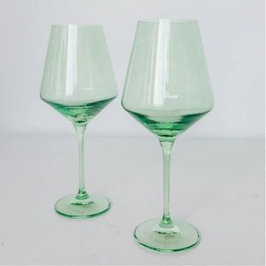 NEW Set of 4 Estelle Colored Glass Wine Stemware Glasses Mint Green